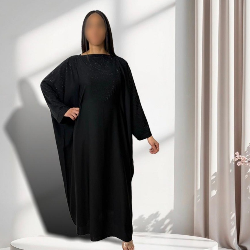 Abaya Papillon noire strass