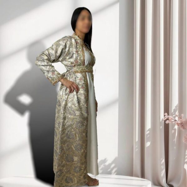 Caftan Brocart Mariée Or – Image 3