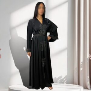 Kimono Asian noir strass