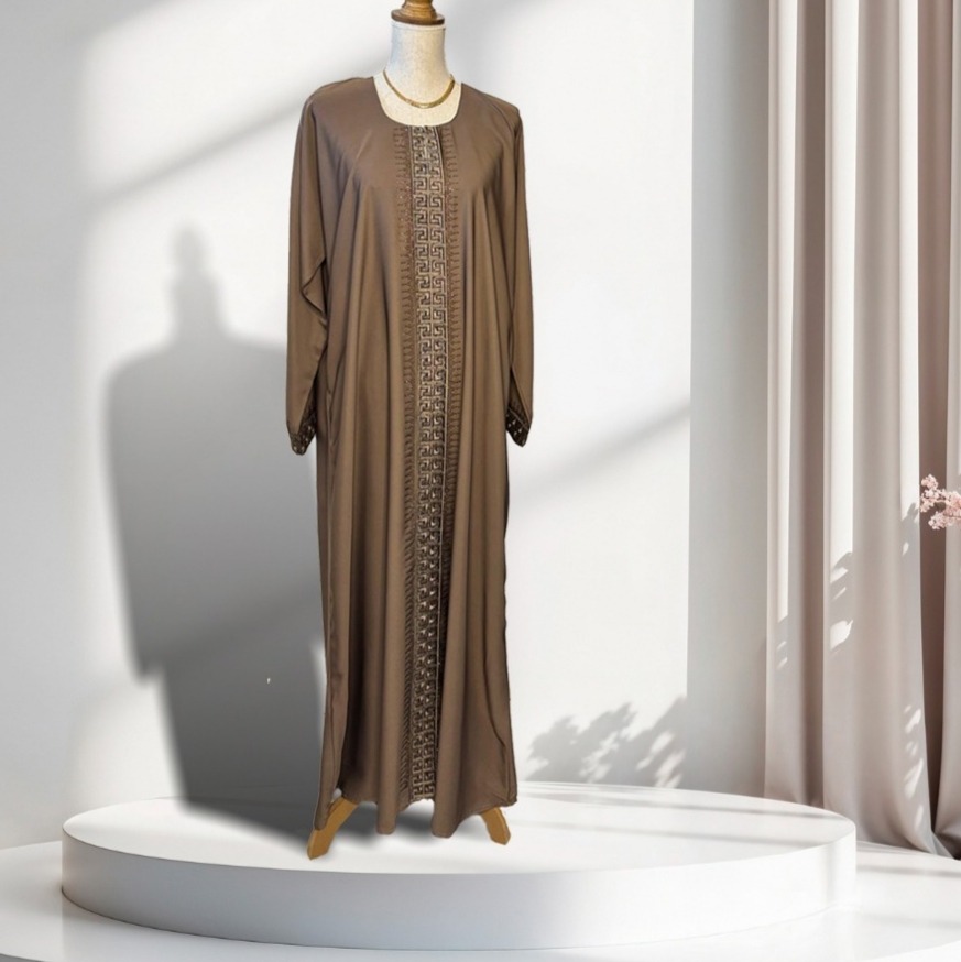 Abaya Emiratie traditionnelle Taupe